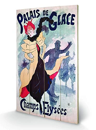 Pyramid International Palais De Glace Wooden Wall Art, multicoloured, 45 x 76 cm