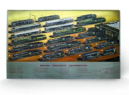 Pyramid International BR Locomotives Wooden Wall Art, Multicoloured, 45 x 76 cm