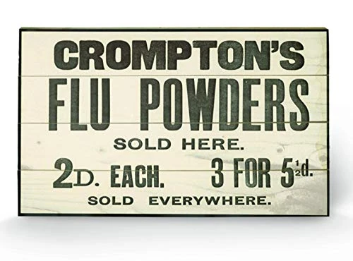 Pyramid International Compton's Flu Powders Wooden Wall Art, Multicoloured, 45 x 76 cm - Image 1