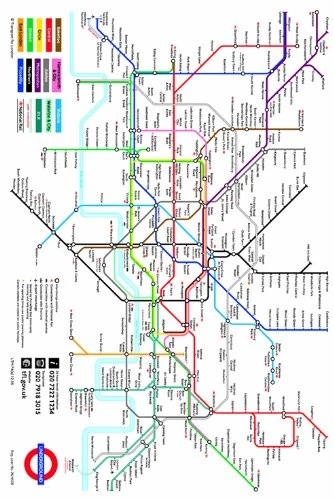 Pyramid International London Underground Map Wood Print 45x76cm