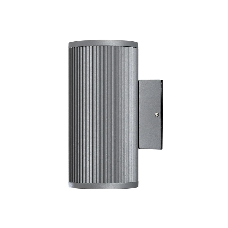 Konstsmide Outdoor Wall Light Mains Powered/Siracusa Up Down Lamp/2 x 35 W GU10 Max Wall Lamp/Clear Glass Lens/IP44/Outside Light Aluminium Grey