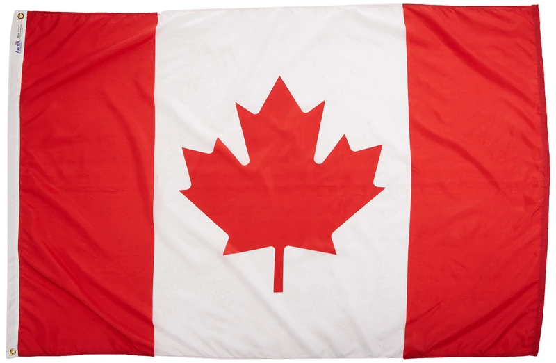 Annin Flagmakers Model 191340 Canada Flag Nylon SolarGuard NYL-Glo, 4x6 ft, 100% Made in USA to Official United Nations Design Specifications - Image 1