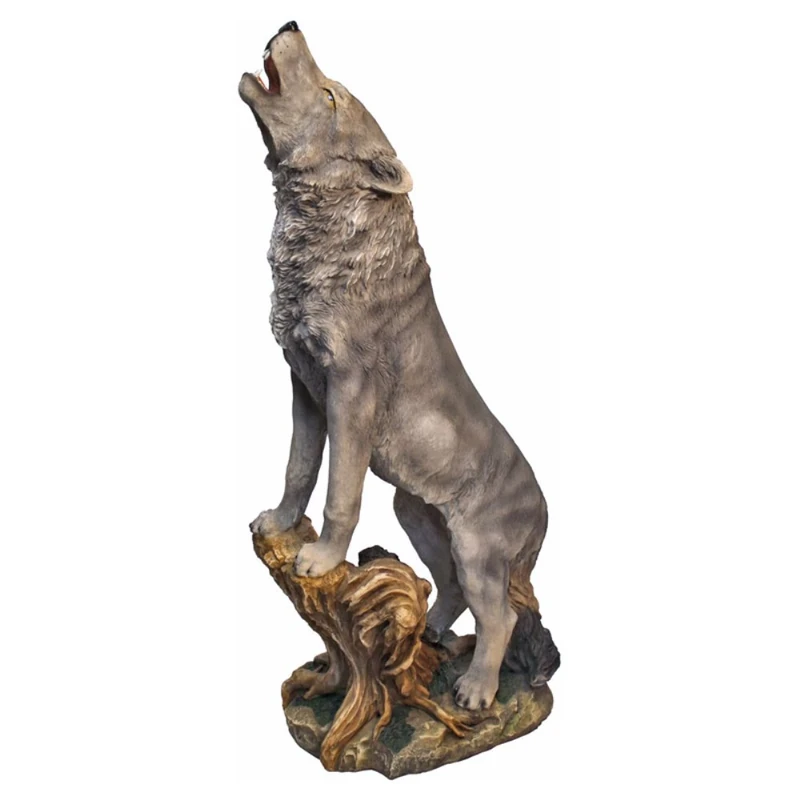 Design Toscano KY7966 Howling Lone Wolf Garden Animal Statue, Polyresin, Full Colour, 90 cm