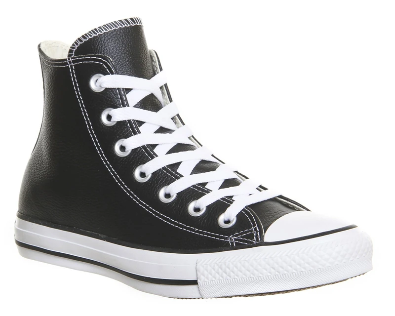 Converse All Star Hi Leather, Unisex Adults’ Outdoor Sports Shoes, Black (Black), 8 UK (41.5 EU)