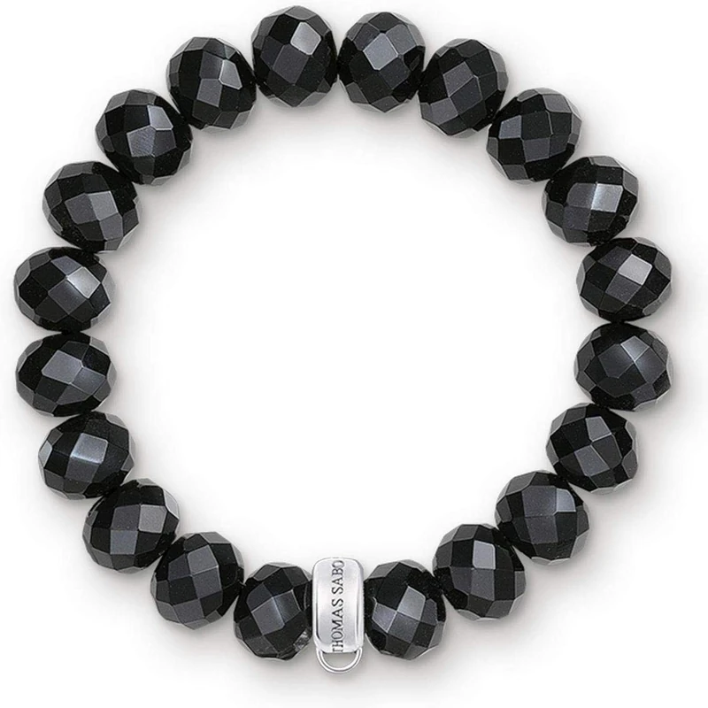 Thomas Sabo Charm Bracelet Obsidian 925 Sterling Silver X0035-023-11-M - Image 1