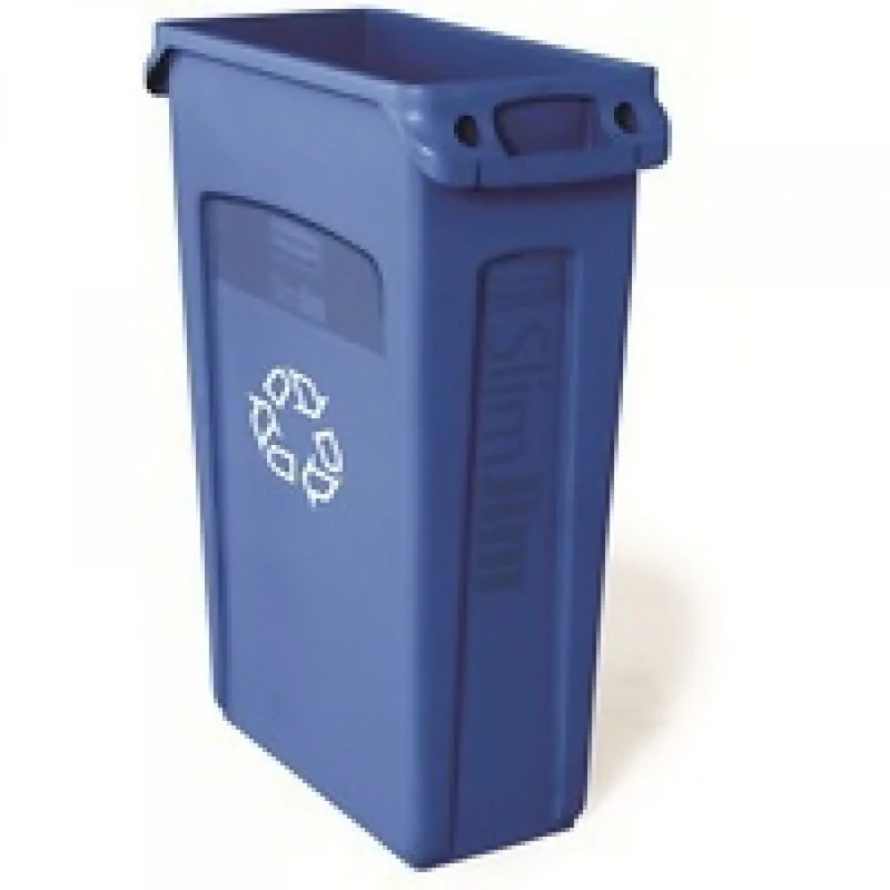 NEWELL FG354007BLUE Slim Jim Venting Channel Waste Container, 87 L, Blue