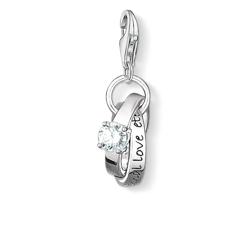 THOMAS SABO Women Charm Pendant Wedding Rings Charm Club 925 Sterling Silver 0673-051-14