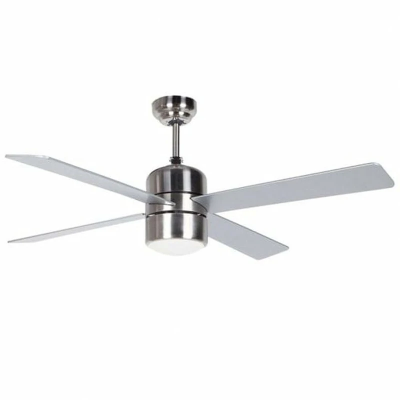 Orbegozo CP 72120 Ceiling Fan with Light and Remote Control, 4 Blades, 120 cm Diameter, 60 W Power and 3 Speeds, Stainless Steel