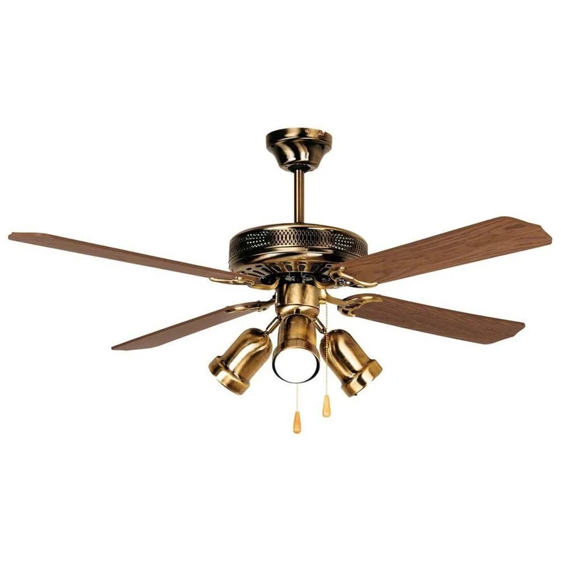 Orbegozo Ct Ceiling Fan with Light, 4 Blades Reversible, Diameter 132 cm, 60 W Power Output and 3 Speeds wood