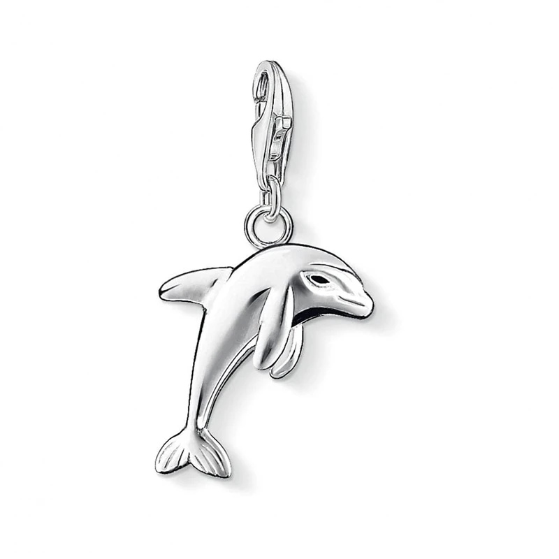 Thomas Sabo Women Charm Pendant Dolphin Charm Club 925 Sterling Silver 0750-007-12 - Image 1
