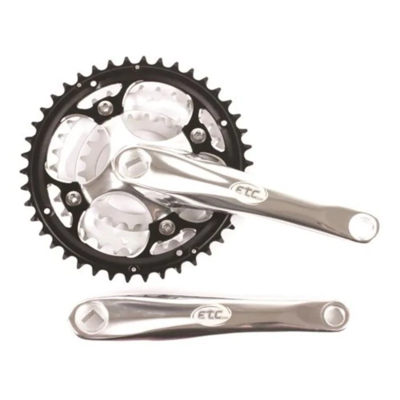 ETC ECW040 42/32/22T Chain Set, Multicolour (Black/Silver), 175 mm