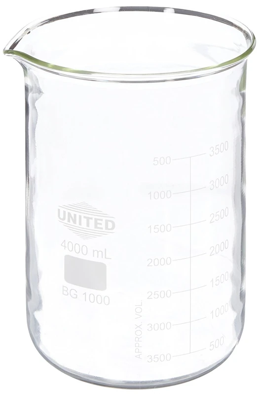 United Scientific BG1000-4000 Borosilicate Glass Beaker 4000ml