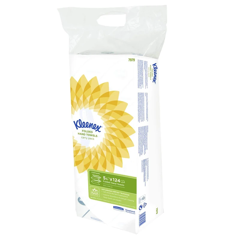 Kleenex Ultra, 7979, Interfolded Hand Towels, 2 ply, White, 1 pack x 124 sheets (620 total)