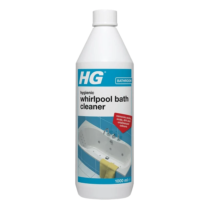 HG Hygienic Whirlpool Bath Cleaner, Naturally Formulated Jetted Bath Spa & Hot Tub Cleaner, Effective Jacuzzi Bath Cleaner, Removes Scale Grease, Soap, Oil & Odours - 1L - Image 1