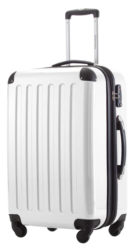 Hauptstadtkoffer Alex Expandable Hard Shell Suitcase 65 cm (74 L) with TSA Lock, Durable Travel Trolley with 4 Double Wheels, White
