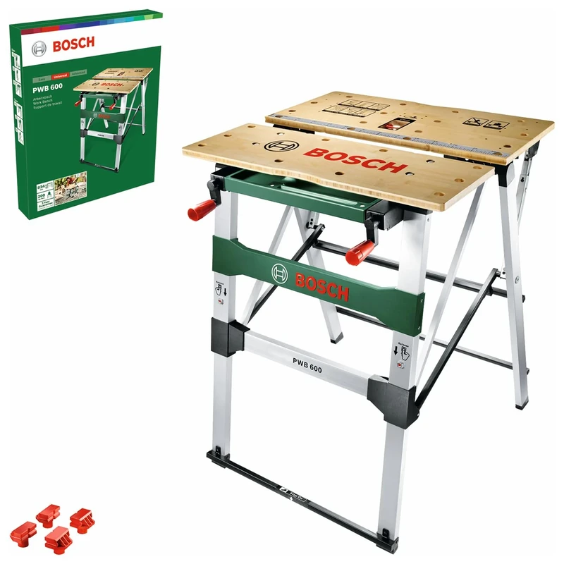 Bosch Work Bench PWB 600 (4 blade clamps, max. load capacity: 200 kg, in Carton Packaging) - Image 1