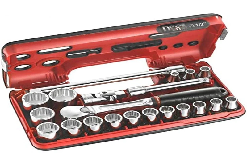 Facom SL.DBOX112 Bi-Hex Socket Set in Detection Box, 1/2" Drive, 8mm-32mm
