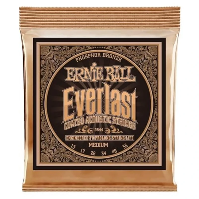 Ernie Ball Everlast Medium Coated Phosphor Bronze Acoustic Guitar Strings - 13-56 Gauge