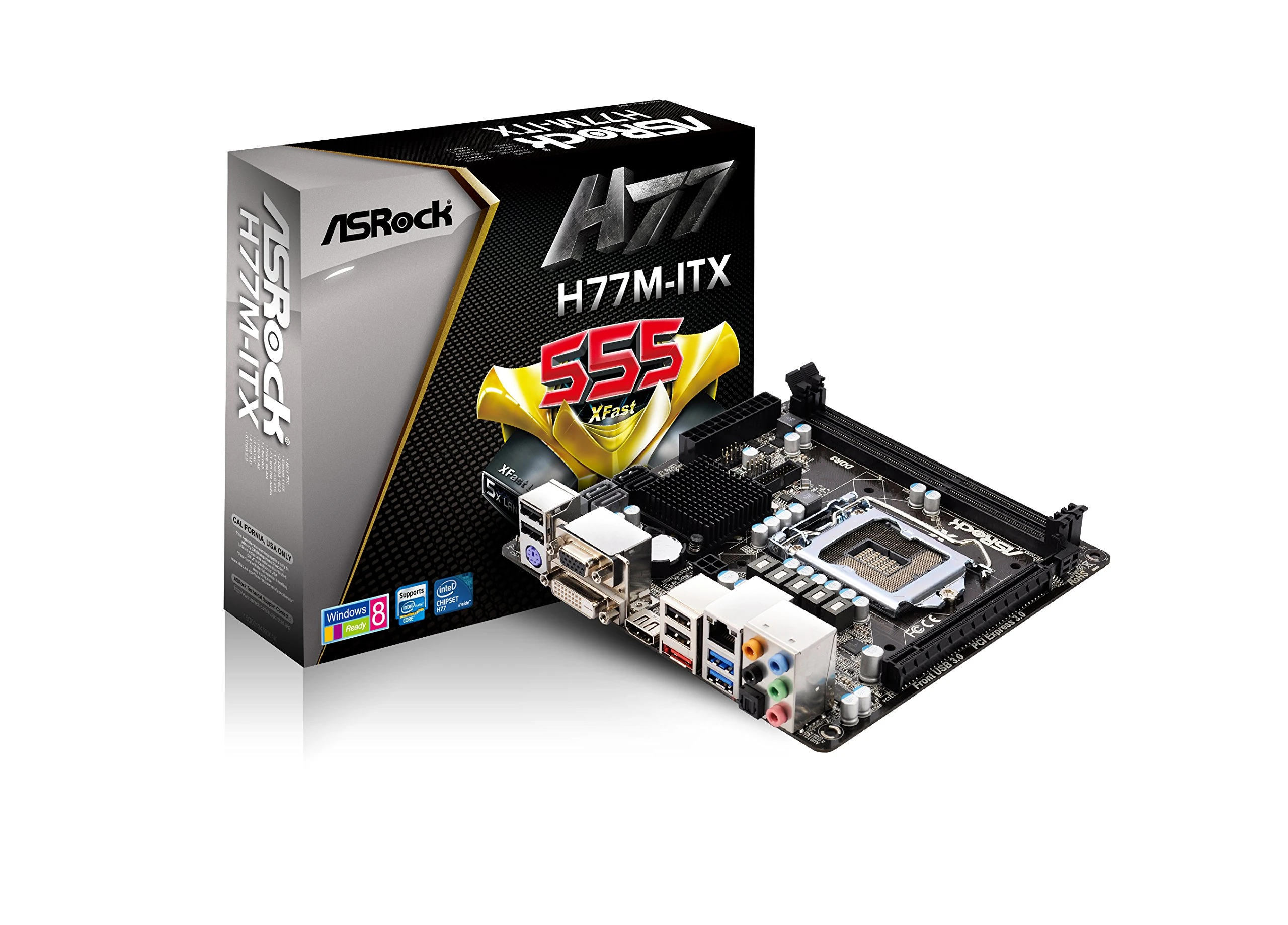 ASRock H77M-ITX Motherboard (Socket 1155, Intel H77, DDR3, S-ATA 600, Mini ITX, Instant Boot, AsRock XFast LAN and XFast USB, AsRock APP Charger)