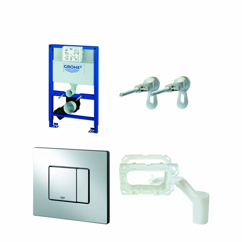 Grohe 0.82m - 4-inch Rapid SL WC Frame Includes Skate Cosmo Wall Plate and Grohe Fresh