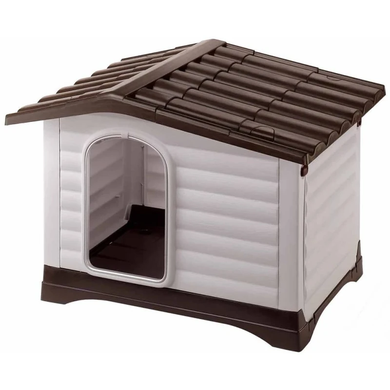 Ferplast Dog Kennel Outdoor DOGVILLA 90, Dog House, Dog Kennel, Opening Side, Draining Bottom, Insulating Base, Removable Roof, Ventilation Grille, Recycled Plastic, 88 x 72 x h 65 cm