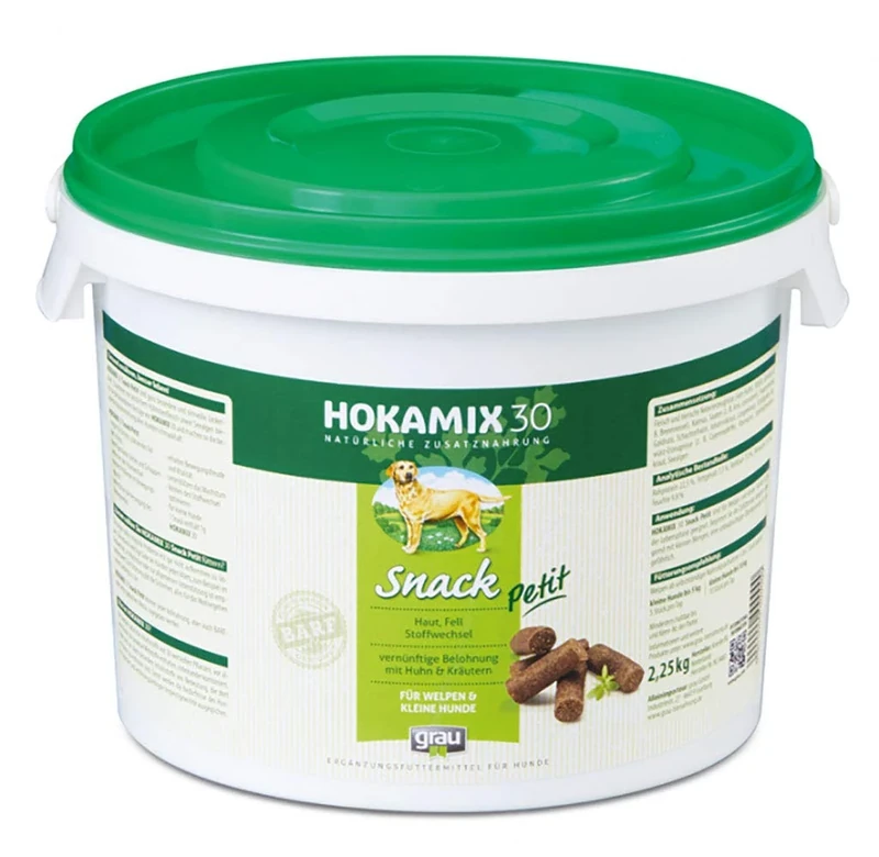 GRAU - the original - HOKAMIX30 Snack Petit, the healthy preventative snack with 30 important herbs, pack of 1 (1 x 2.25 kg), supplementary food for dogs