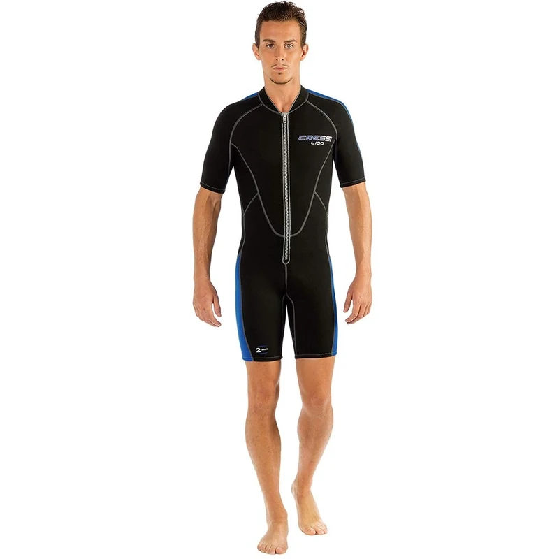 Cressi Lido Man Shorty Wetsuit - Men's Shorty Wetsuit for Snorkelling, Swimming and Water Sports, 2mm Ultra Stretch Neoprene