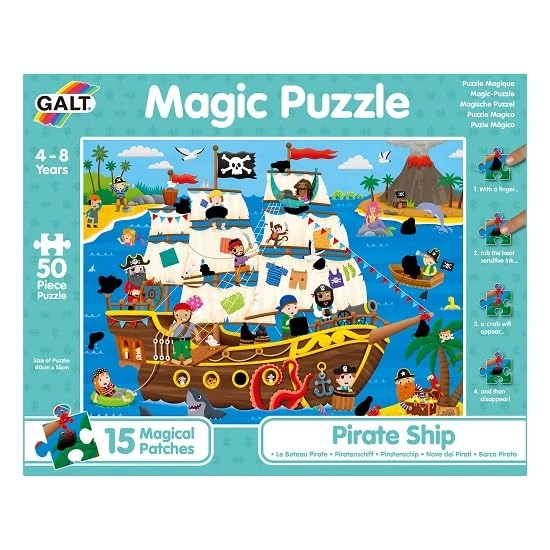 Galt Toys, Magic Puzzle - Pirate Ship, Magic Jigsaw Puzzle, Ages 4 Years Plus