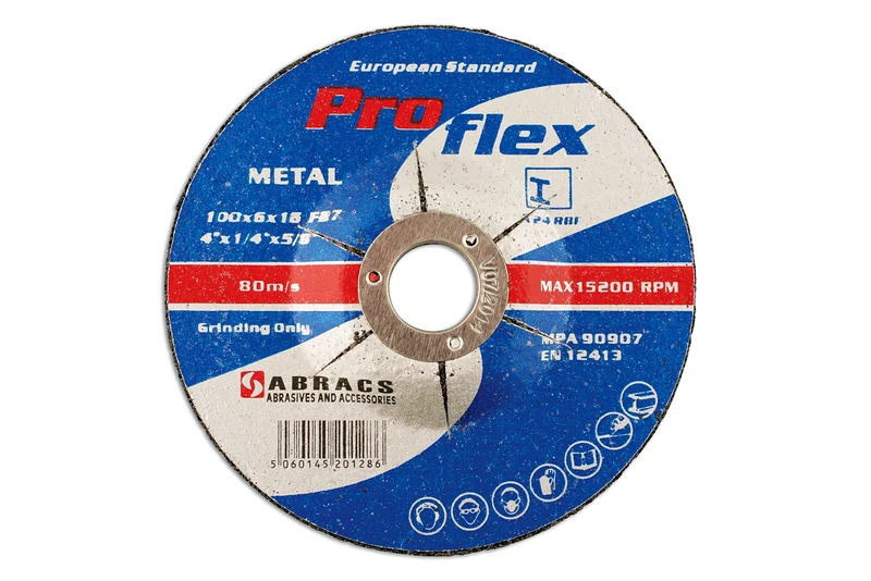 Connect 32193 Abracs Metal Grinding Discs 100mm x 6.0mm 25pc