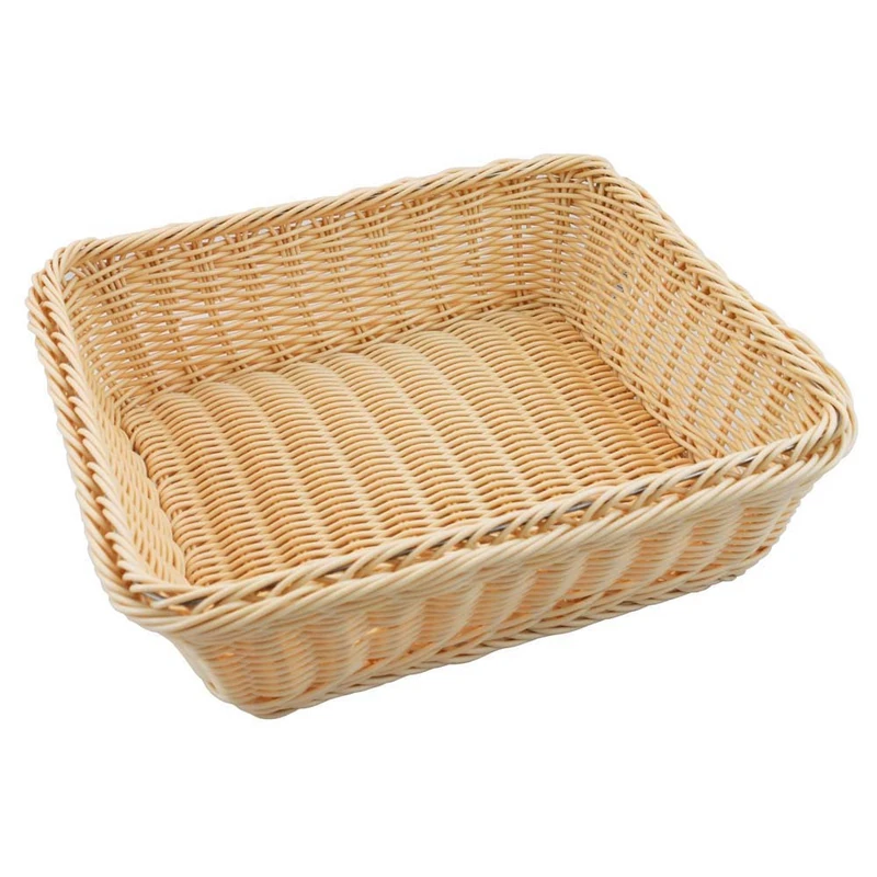 APS Paderno World Cuisine 4-Inch High Polyrattan Bread Basket, 2/3 Hotel Pan Size