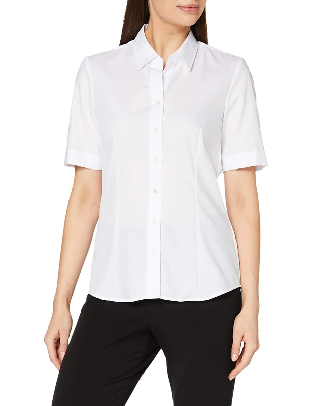 Seidensticker women's blouse - city blouse - shirt blouse - regular fit - long sleeve - plain - 100% cotton