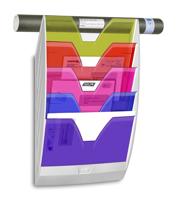 CEP 5 Compartments Wall File - White/Multicolor