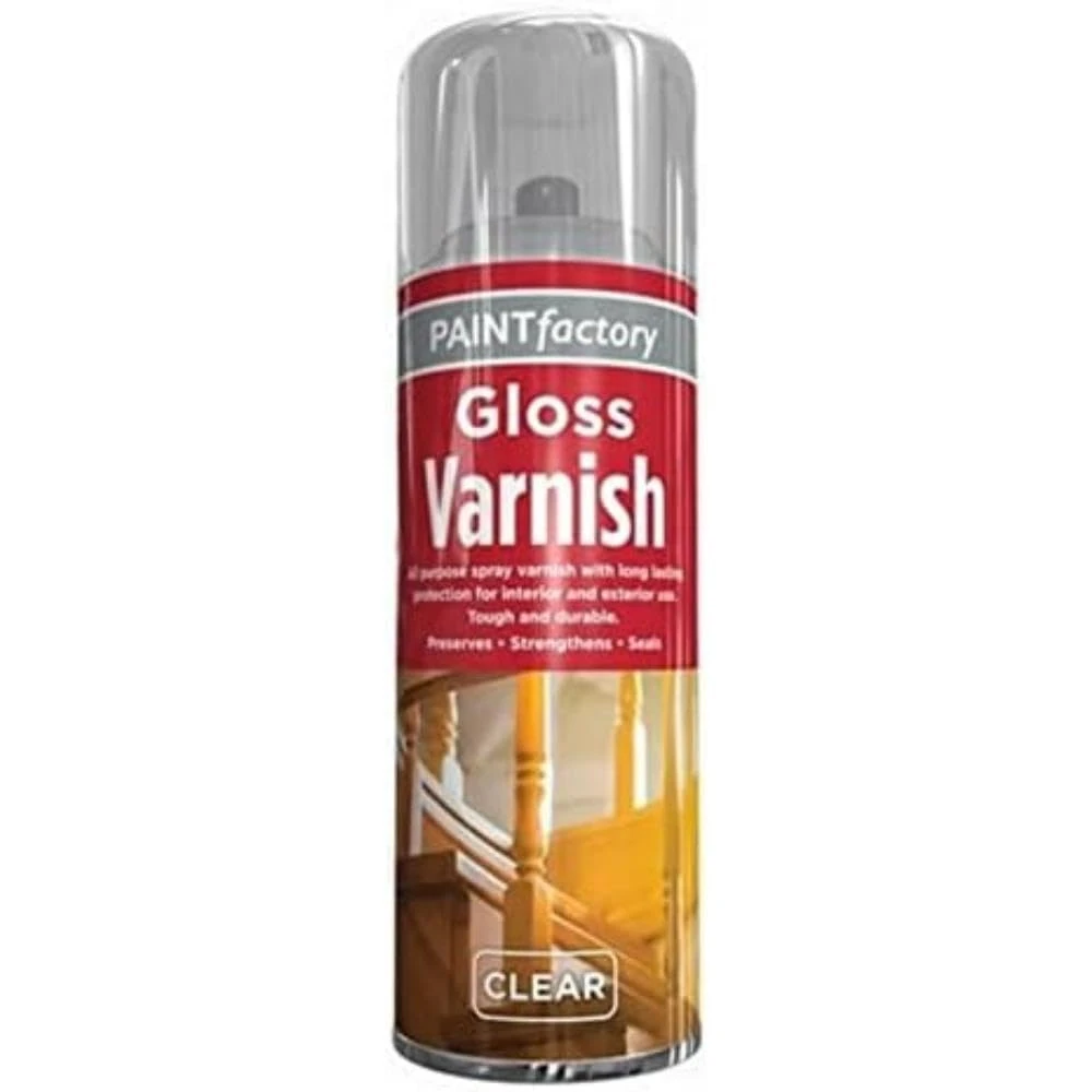 Paint Factory Clear Gloss Varnish Spray Can 250ml