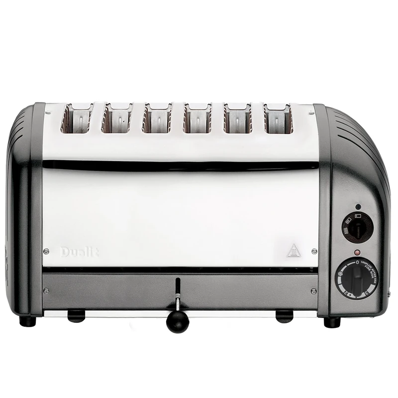 Dualit Classic 6 Slice Toaster - Stainless steel - Hand built in the UK - Replaceable ProHeat® elements - Heat two, four or six slots - Mechanical timer - Replaceable parts - Metallic Charcoal