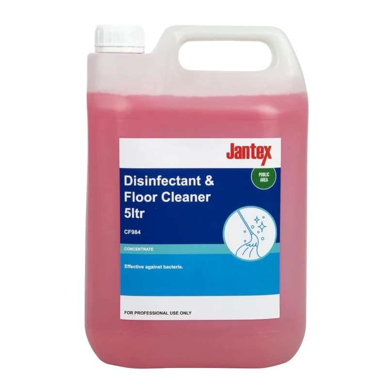 Jantex Professional Multi-Purpose Disenfectant and Floor Cleaner Liquid Concentrate 5 Litre | Makes 200 Litres of Ready-to-Use Lime Scented Solution | CF984