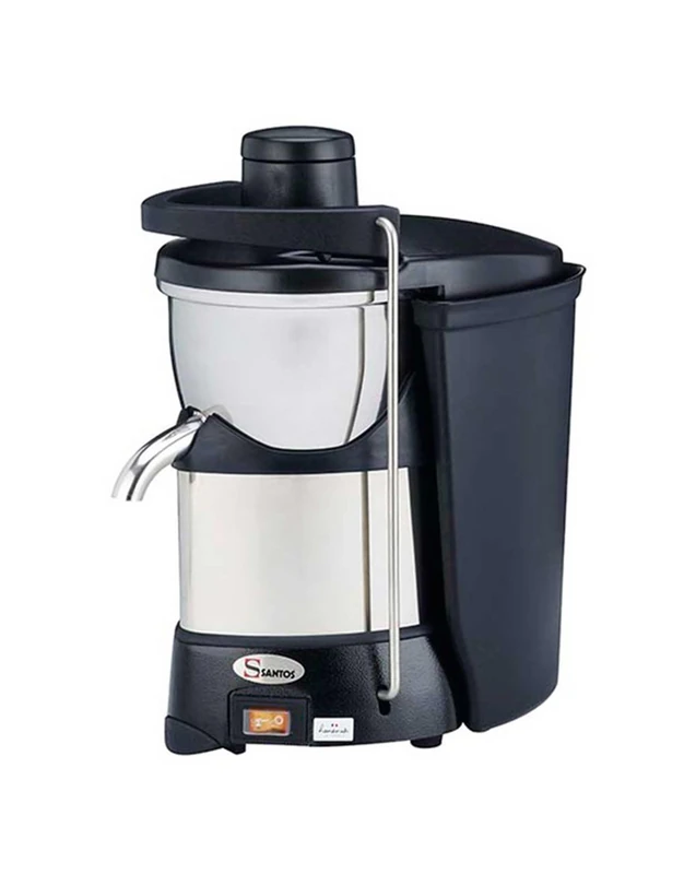 Santos High Output 600 W Juicer 50 Litre, Stainless Steel, Output: up to 100 Litre/hour, 3000 rpm, Commercial Fruit and Vegetable Juicer, High 200 mm Spout, Automatic Pulp Ejection, E073