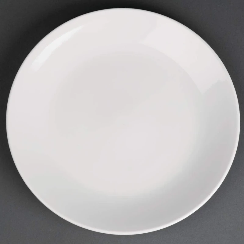 Classic White Flat Plate - Narrow Rim. Dimensions: 260mm (10.25""). Box quantity: 12.