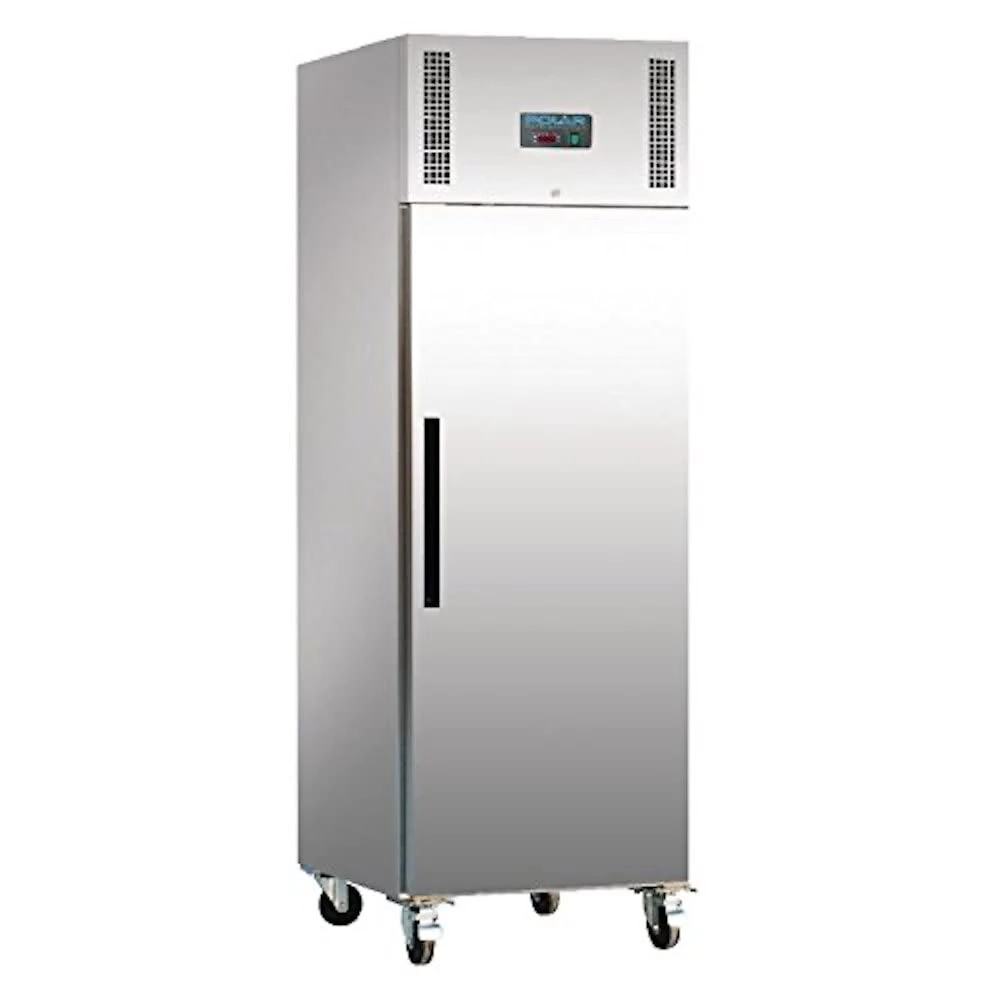 Polar Refrigeration G-Series 600W Upright Freezer 600 Litre, Stainless Steel, -20°C to -10°C, 2000(H)x680(W)x815(D)mm, Energy Rating D, 3 Shelves, Usable Capacity: 376 Ltr, R290 | G593