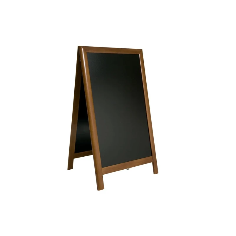 Securit 68 x 120cm Lacquered Finish Pavement Sandwich Chalk Board - Dark Brown