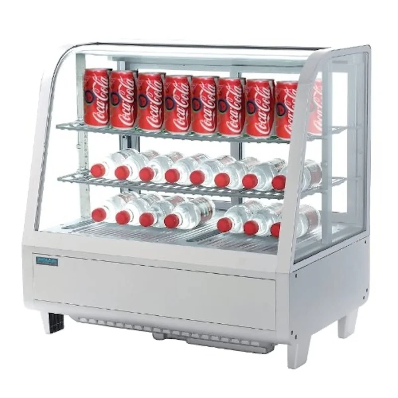 Polar Refrigeration C-Series 160 W Countertop Food Display Fridge 100 Litre, White, 2°C to 12°C, Size: 675(H) x 682(W) x 450(D)mm, Energy Rating B, CC666