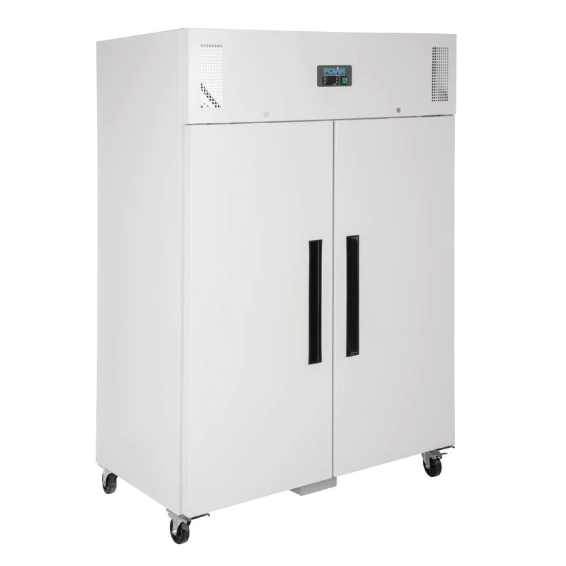 Polar Refrigeration G-Series 700W Upright Double Door Freezer 1200 Litre, White, -20°C to -10°C, 2000(H)x1345(W)x815(D)mm, Energy Rating D, Lockable Doors, 6 Shelves | CD616