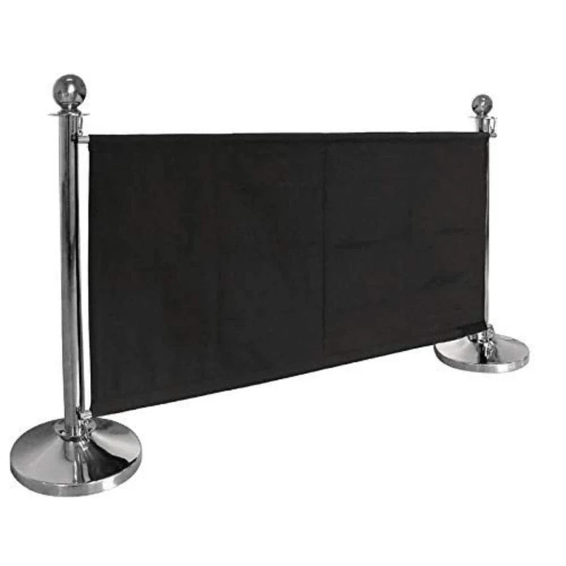 Bolero Black Canvas Barrier 700X1430X20mm Posts Safety Crowd Control Belts