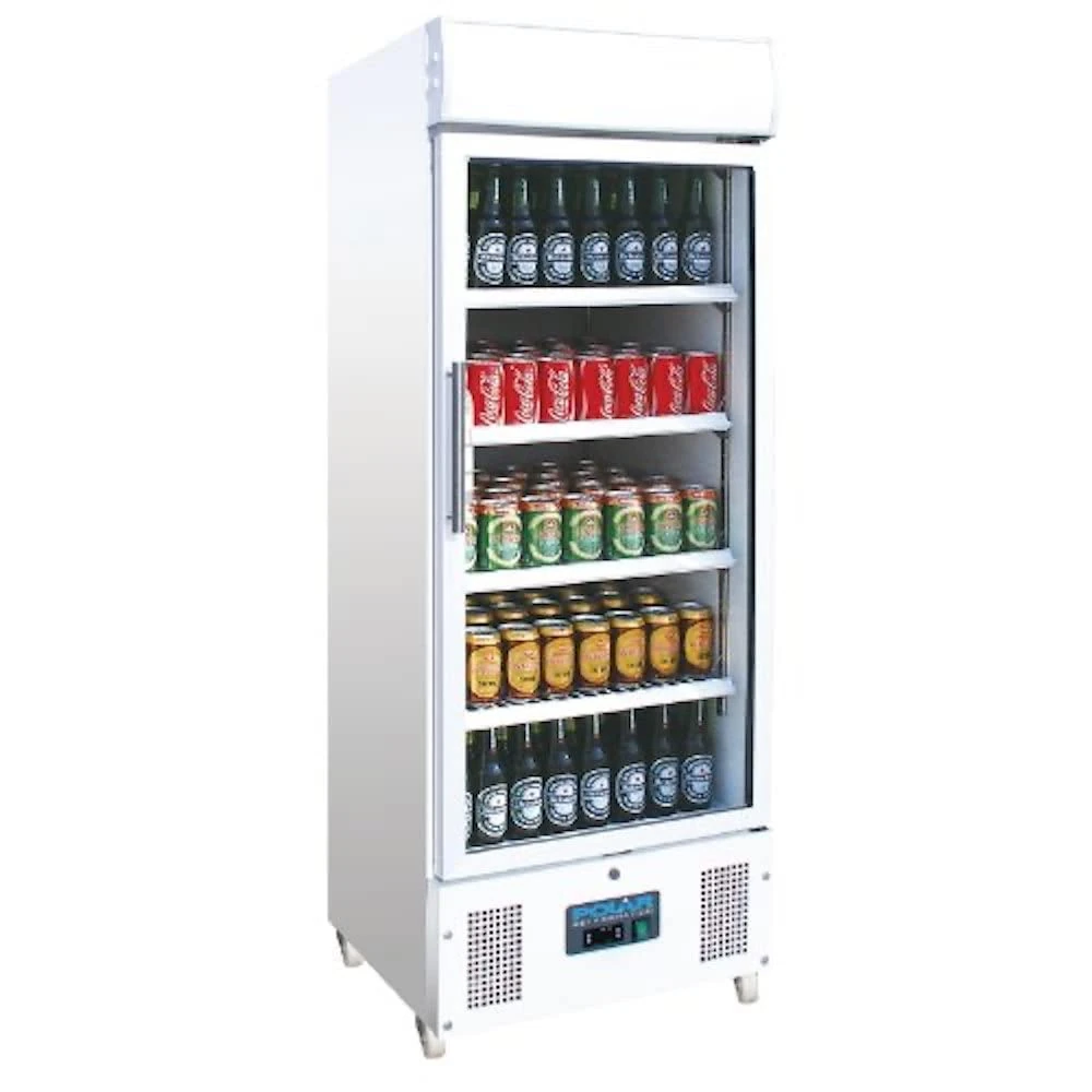 Polar Refrigeration G-Series 340 W Upright Display Fridge 368 Litre, White, Painted Steel, Temp: 2 degree to 8 degree celsius, Size: 1982(H)x620(W)x570(D)mm, 4 Shelves, Energy Rating C, DM076