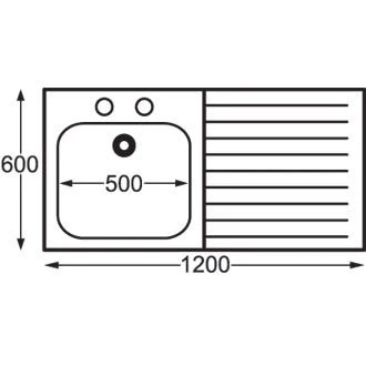 Franke E20602R Stainless Steel Sink, Self Assembly, 1200 mm Width