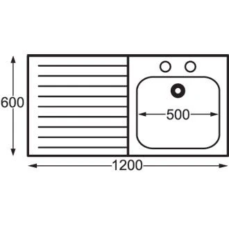 Franke E20602L Stainless Steel Sink, Self Assembly, 1200 mm Width