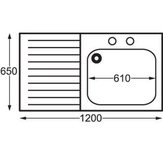 Franke E20610L Stainless Steel Sink, Self Assembly