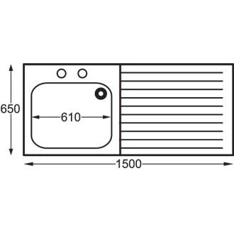 Franke E20612R Stainless Steel Sink, Self Assembly, 1200 mm Width