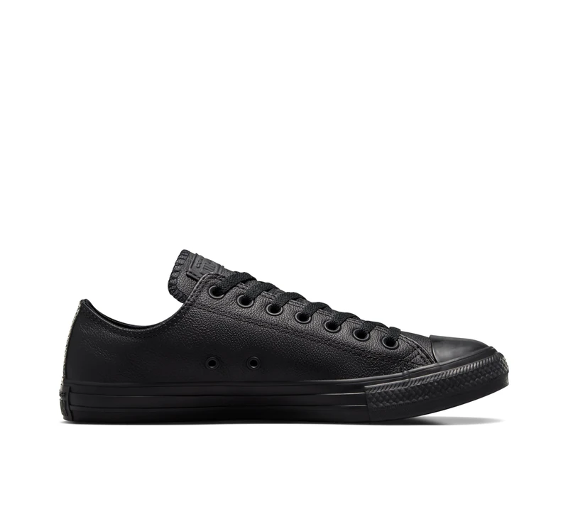 Converse All Star Low Leather Trainers Black Mono Leather - 6.5 UK