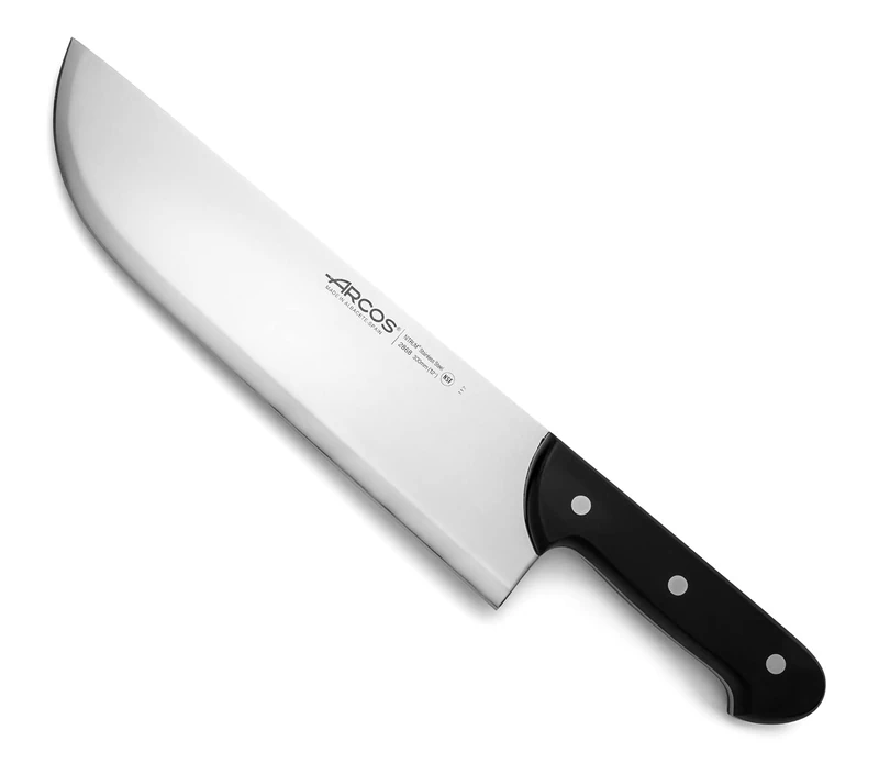 Arcos Butcher Knife 12 Inch Nitrum Stainless Steel and 300 mm Blade,862 gr, Professional Cleaver Knife, Ergonomic Polyoxymethylene POM Handle, Series Universal, Color Black