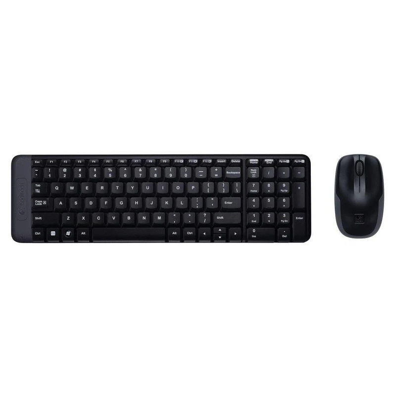 Logitech MK220 Compact Wireless Keyboard and Mouse Combo for Windows, QWERTY US International Layout - Black